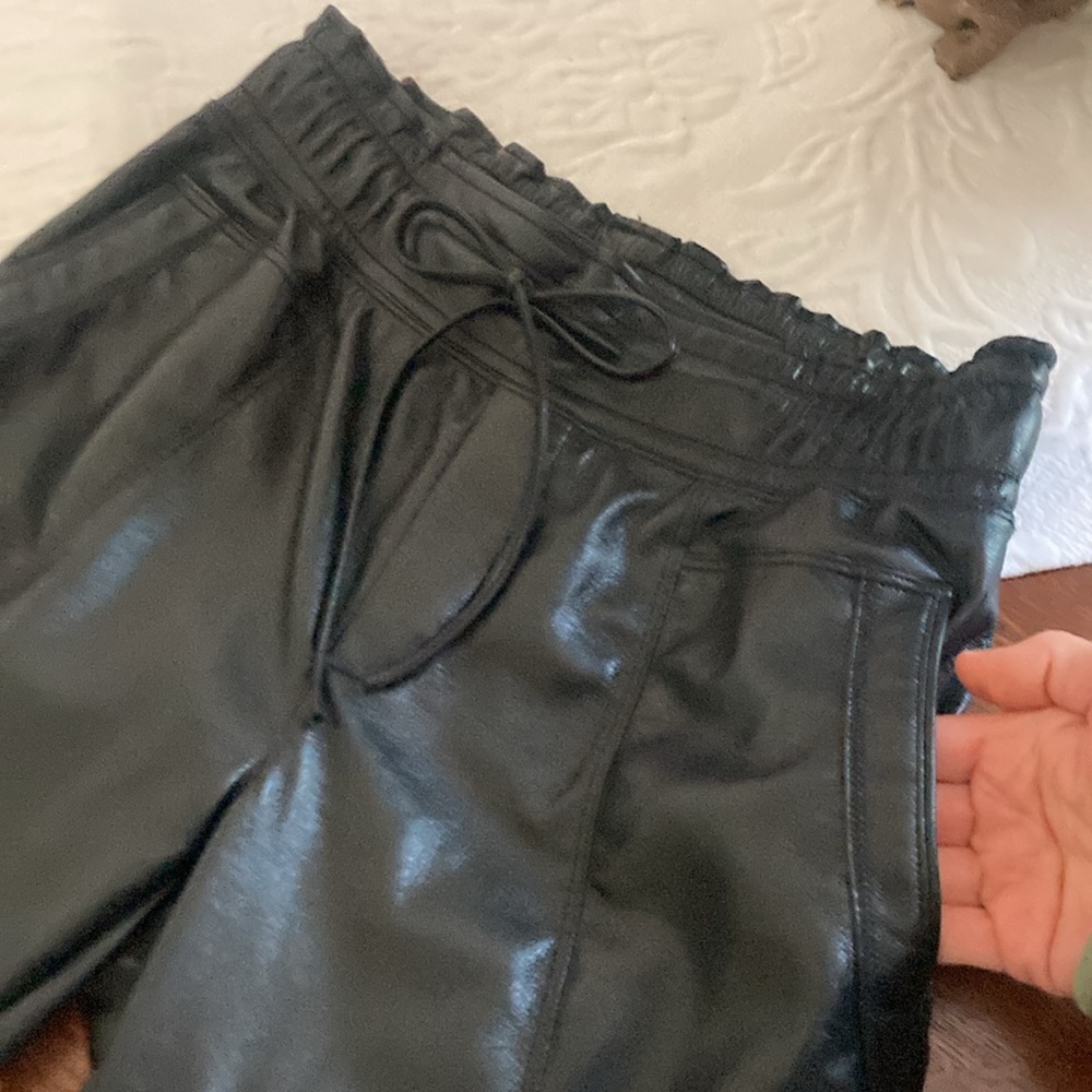 Melissa Nepton Black Faux Leather Pants